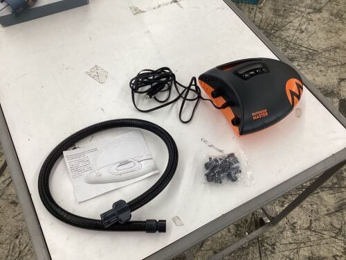 OutdoorMaster The Shark 20PSI High Pressure SUP Air Pump, Intelligent Dual Stage Inflation & Auto-Off Feature, Deflation Function, 12V DC Car Connector - Lot 635