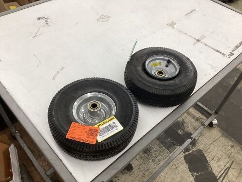 Lot of (2) Milwaukee 10 in. Flat Free Wheel Part - 1 Off Bead  - Lot 640