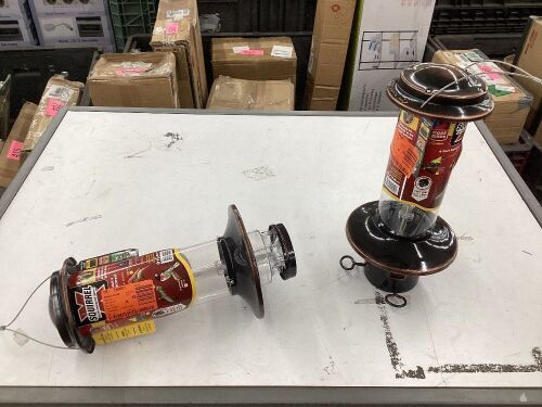 Lot of (2) Squirrel Resistant Bird Feeders - 1 Missing Bottom, 1 Missing Two Perches  - Lot 735