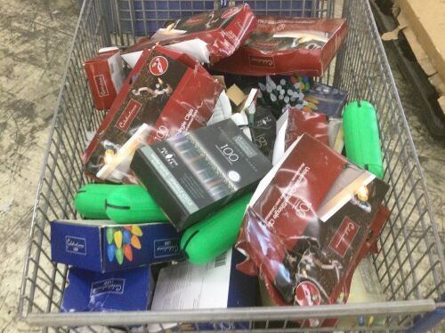 Large Lot of Various Christmas Lights & Clips - Cart Not Included - Lot 465