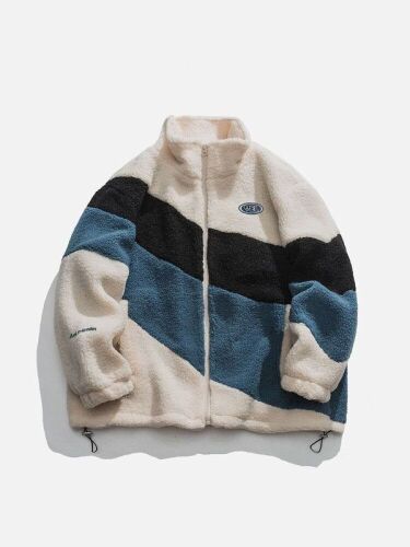 Aelfric Eden Three-color Patchwork Sherpa Coat, Small  - Lot 747