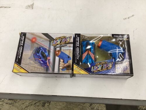 Lot of (2) Follow by Light Spot Wall Running Car  - Lot 767