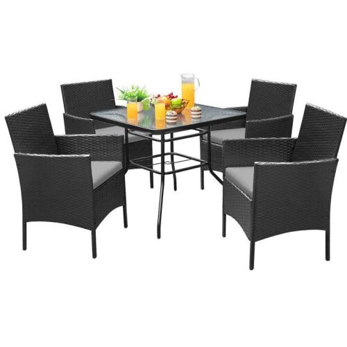 Gray Wicker Patio Dining Chairs, Set of 4 - No Table - Lot 177