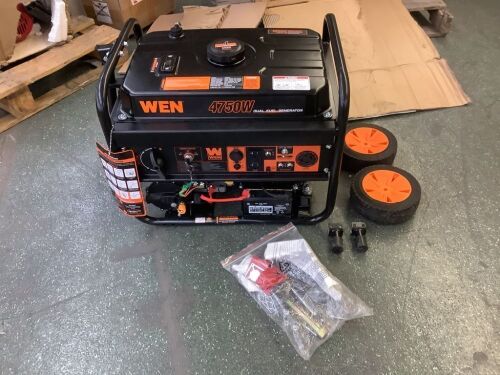 WEN DF475T 4,750/3,800-Watt 120-Volt/240-Volt Dual Fuel Electric Start Portable Generator - For Parts or Repair, Starter String Stuck  - Lot 317
