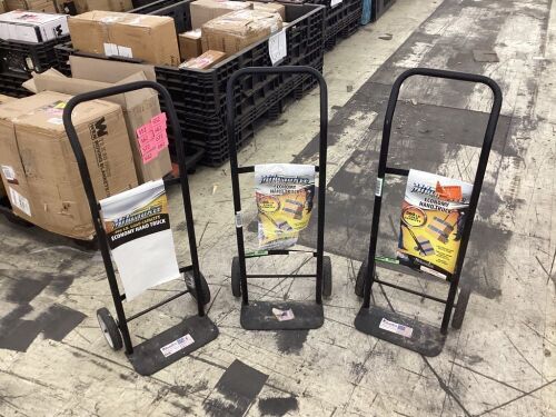 Lot of (3) Milwaukee 300 lbs. Capacity Hand Truck - 2 Have Locked Up Wheels   - Lot 682