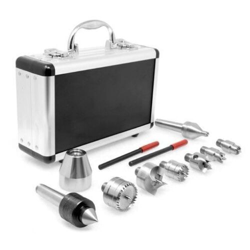 WEN LA0009 9-Piece MT2 Wood Lathe Drive and Live Center Kit with Aluminum Case - Lot 372