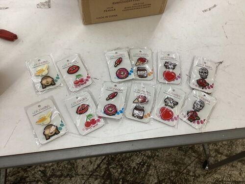 Lot of (11) Cases of Colorways Embroidered Fashion Pins  - Lot 748