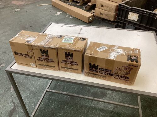 Lot of (3) WEN 6010 6-inch Random Orbit Waxer / Polisher & (1) WEN 6530 3-1/4 in. 6 Amp Corded Hand Planer - Lot 555