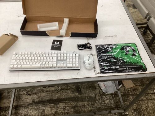 RGB Backlit 2.4GHZ Rechargeable Wireless Keyboard & Mouse Set  - Lot 551