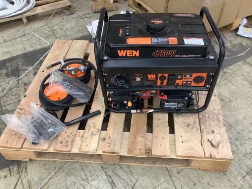 WEN DF475T 4,750/3,800-Watt 120-Volt/240-Volt Dual Fuel Gasoline and Propane Powered Electric Start Portable Generator  - Lot 235