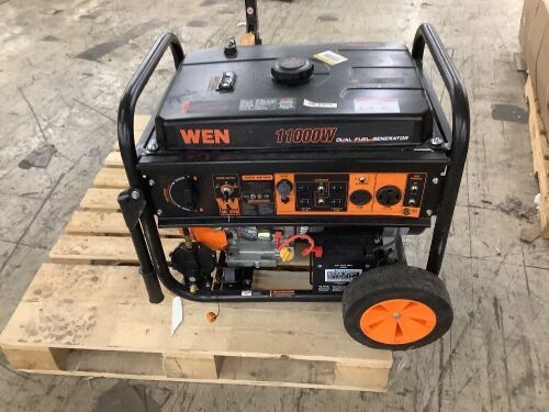 WEN DF1100X 11000-Watt 120-Volt/240-Volt Dual Fuel Transfer-Switch Ready Electric Start Portable Generator with Wheel Kit and CO Shutdown Sensor - Lot 77