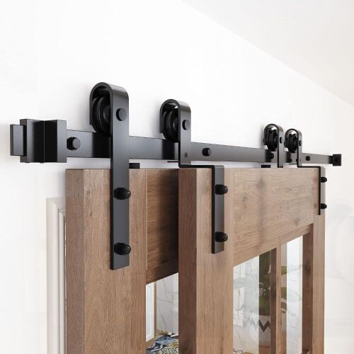 6 ft. Single Track Bypass Sliding Barn Door Hardware Kit - Lot 420
