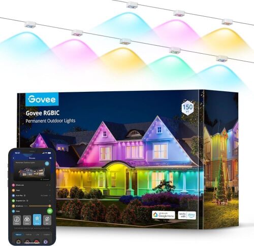Govee Permanent RGBIC Outdoor Lights, 75 Scene Modes, 150' with 108 LED Eaves Lights - Lot 33