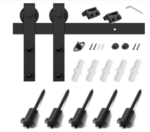SMARTSTANDARD 6.6 Feet Heavy Duty Sturdy Sliding Barn Door Hardware Kit - Lot 299