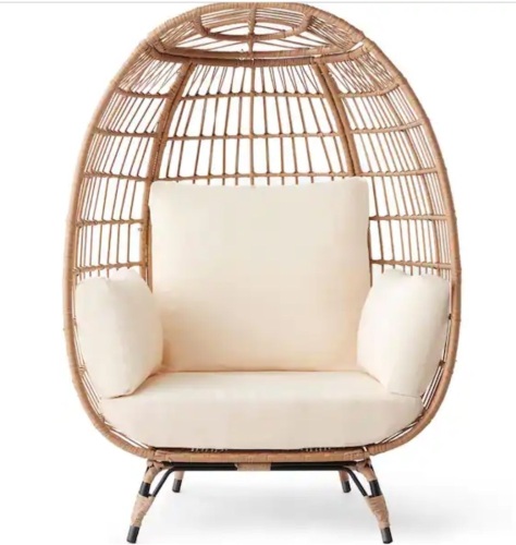 Wicker Egg Chair Oversized Indoor Outdoor Patio Lounger - Lot 12