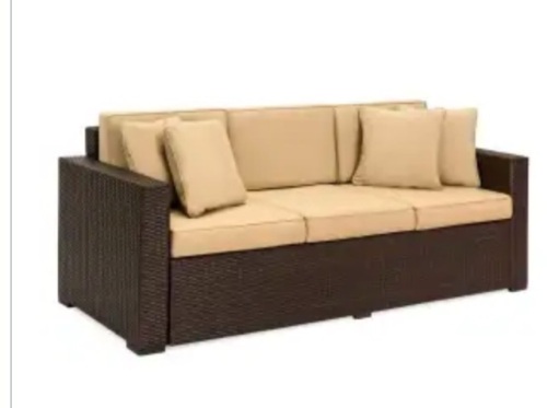 3-Seater All-Weather Wicker Sofa, Gray (photo shows brown) - Lot 13