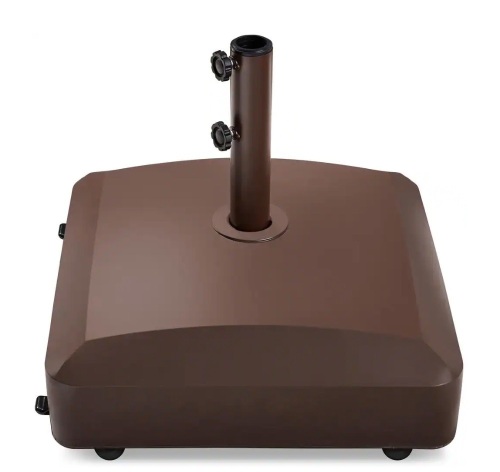 Fillable Mobile Umbrella Base Stand w/ 4 Wheels, 2 Locks, 123lb Capacity - Lot 232