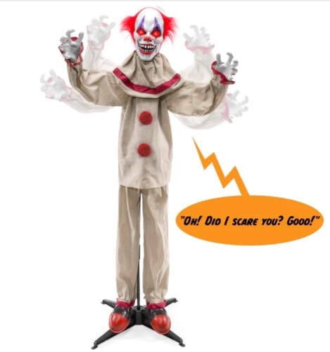 Scary Harry the Motion Activated Animatronic Killer Clown Halloween Prop - Lot 171
