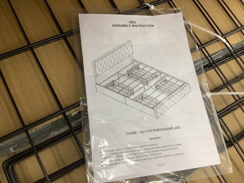 Queen Size Bed Frame with Storage and Upholstered Headboard - Lot 50