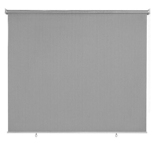 CICADA SPEECH Outdoor Roller Shade Patio Blinds 8' W X 8' L, Gray - Lot 385