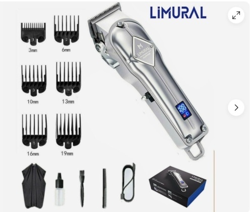 Limural Hair Clippers Cutting Machine Rechargeable Barbers Salon Trimmer Kit Men - Lot 107