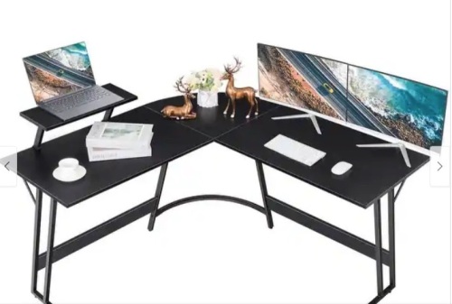 Homall L-Shaped Computer Desk Modern Corner Desk with Small Table - N/A - Lot 169