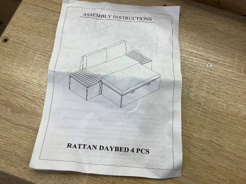 Rattan daybed 4 pcs - Lot 250