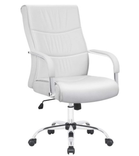 Furmax High Back Office Desk Chair Conference Leather Executive with Padded Armrests, Adjustable Ergonomic Swivel Task Chair with Lumbar Support (White) - Lot 276