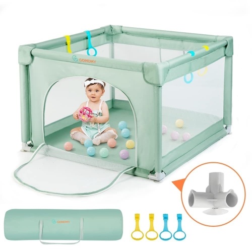 COMOMY Playpens for Babies and Toddlers, Small Baby Play Pens, Activity Center for Baby Safe and Non-Slip Baby Fence, Full Mesh Design, Indoor & Outdoor Kids Activity Center (Dark Green, 36"x36")  - Lot 369