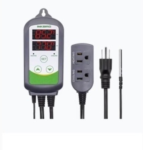 Inkbird ITC-308 Digital Temperature Controller 2-Stage Outlet Thermostat Heating and Cooling Mode Carboy Homebrew Fermenter Greenhouse Terrarium 110V 10A. - Lot 379
