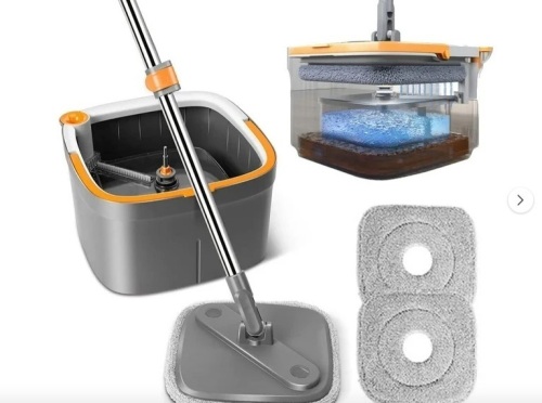 Spin Mop and Bucket Set with Self Separation Dirty and Clean Water System - Lot 383