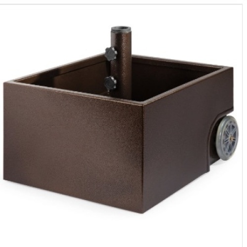Portable Steel Umbrella Base Stand Up to 150 lbs w/ Fillable Planter, Wheels - Lot 333