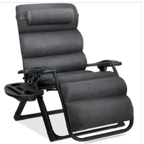Oversized Zero Gravity Chair, Folding Outdoor Recliner w/ Removable Cushion - Lot 336