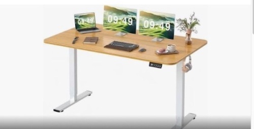  Electric Height Adjustable Standing Desk 24 Inches Large Sit Stand Up Desk Home Office Computer Desk Memory Preset with T-Shaped Meta - Lot 534