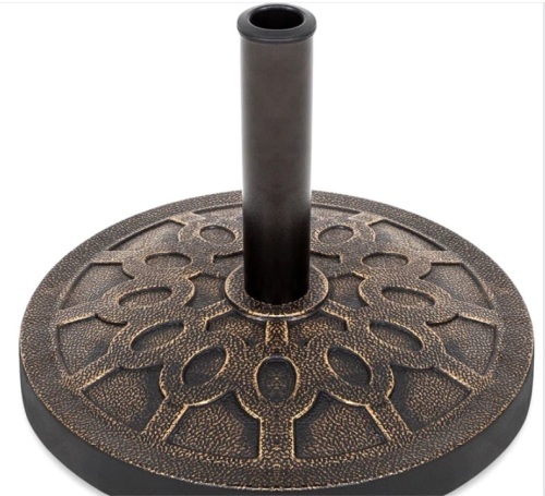18in Round Patio Umbrella Base Stand w/ Rustic Finish - Lot 318