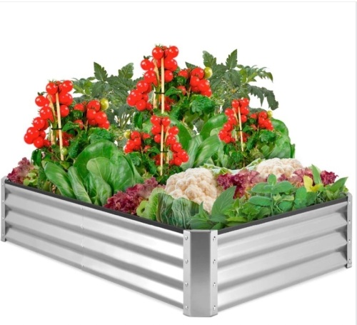 Outdoor Metal Raised Garden Bed for Vegetables, Flowers, Herbs - 6x3x1ft - Lot 418