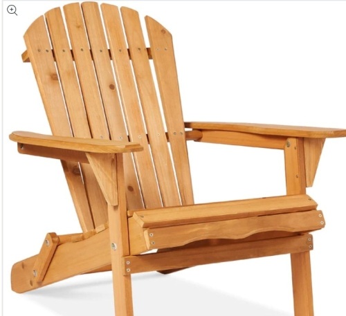 Folding Wooden Adirondack Chair, Accent Furniture w/ Natural Woodgrain - Lot 423