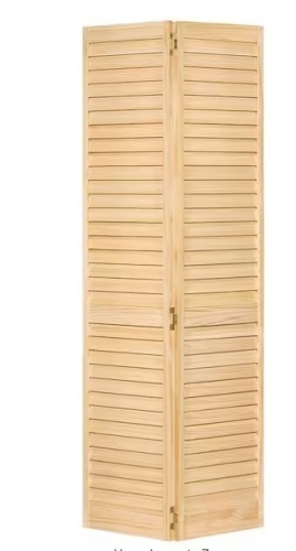 White 36 in. x 80 in. 36 in. Plantation Louvered Solid Core Unfinished Wood Interior Closet Bi-Fold Door - Lot 428