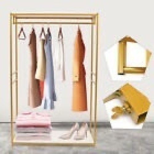 Gold Clothes Rack Wedding Dress Clothing Rack Metal Garment Display 1.9m/74.8" - Lot 543