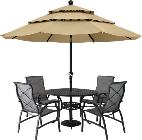 ABCCANOPY Patio Umbrellas 3-Tiers 11FT (Khaki)  - Lot 362