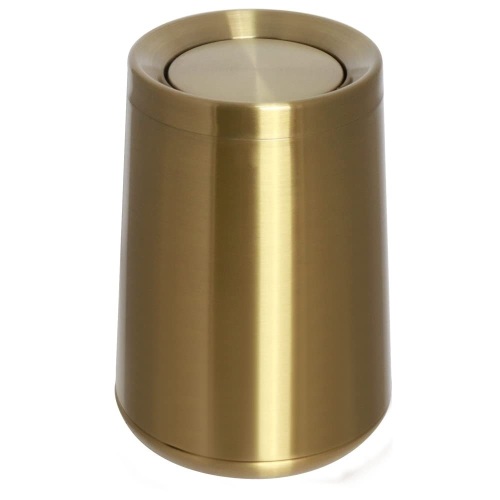 LEASYLIFE 10 L/3 Gallen,Swing Top Gold Trash Can,Brushed Stainless Steel Garbage Can with Flipping Lid,for Bathroom,Living Room,Bedroom,Hotel (Gold) - Lot 331