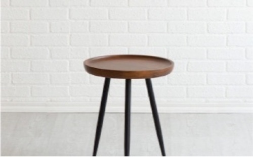 Astra End Table Mango Wood & Metal - Lot 2608
