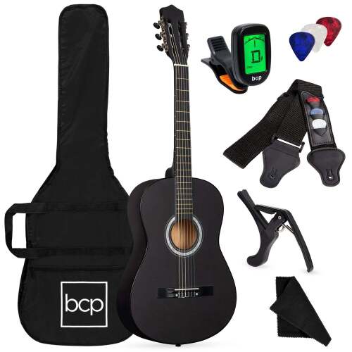 Beginner Acoustic Guitar Set w/ Case, Strap, Digital Tuner, Strings - Lot 3676