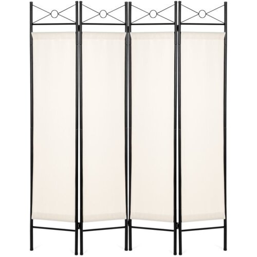 4-Panel Folding Privacy Screen Room Divider Decoration Accent w/ Steel Frame - Lot 3816