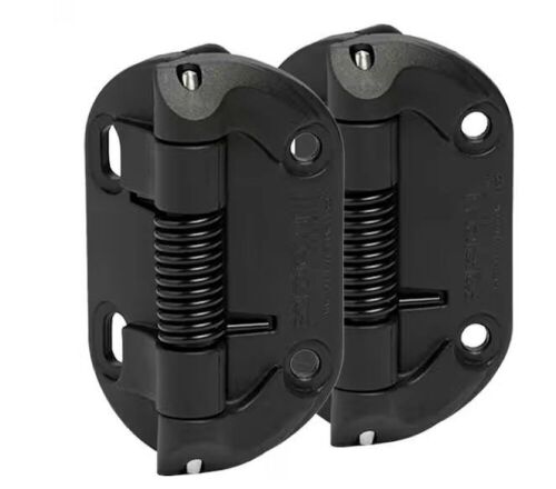Lot of (3) 4 in. Black Self-Closing Gate Hinges, 2-Pack - Lot 598