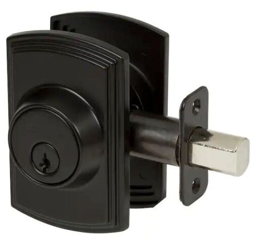 Lot of (2) Delaney Hardware Italian Collection Single Cylinder Black Deadbolt & (1) Saxon Polished Chrome Bed/Bath Door Knob   - Lot 638