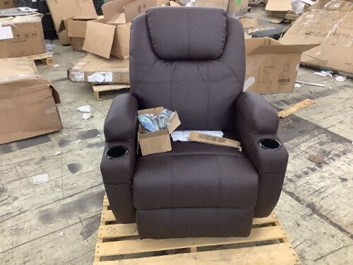  Power Lift Recliner Chair with Massage, Brown  - Lot 57