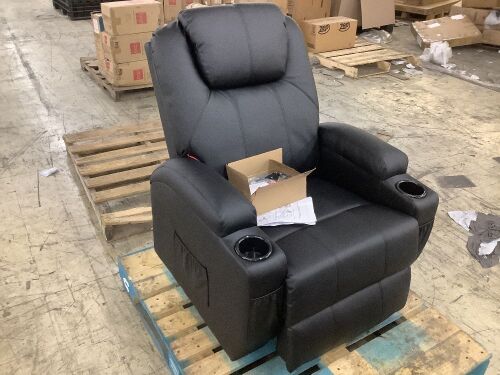  Power Lift Recliner Chair with Massage, Black  - Lot 60