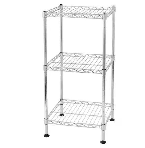 Silver 3-Tier Heavy Duty Steel Freestanding Garage Storage Shelving Unit  - Lot 698