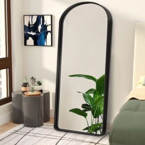 NeuType 21-in W x 64-in H Black Polished Full Length Wall Mirror - Lot 291